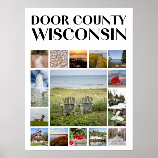 Poster Door County, Wisconsin - Vues Pittoresques (Devant)