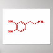 Poster Dopamine formule chimique moléculaire (Devant)
