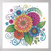 Poster Dopamine Radiant Floral 1