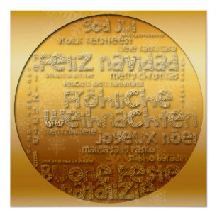 Poster d'or International Weihnachten Navidad Xmas