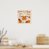 Poster Dorable Lama de dessin animé portant une écharpe e (Cuisine)