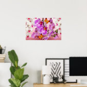 Poster d'orchidées et de papillons (Bureau à domicile)