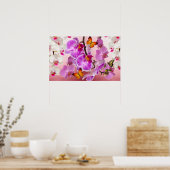 Poster d'orchidées et de papillons (Cuisine)