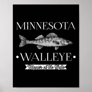 Poster Doré du Minnesota Pêche du Midwest Pêcheur Pêcheur