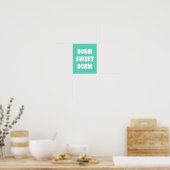 Poster Dorm Sweet Dorm Retro Lettres en vert menthe (Cuisine)
