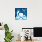 Poster Dormez Bien Ciel de Nuit Bleu (Bureau à domicile)