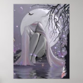 Poster Dormir au clair de lune sur toile (Devant)