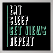 Poster Dormir manger Obtenir des vues Répéter - Inspirati (Devant)
