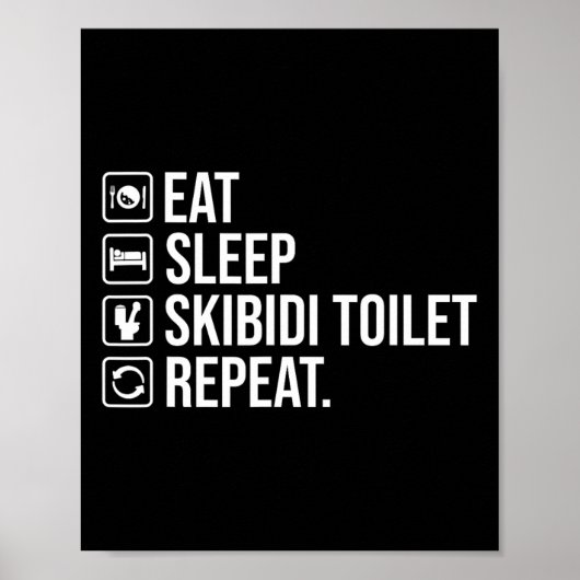 Poster Dormir Skibidi Toilet Répéter Funny Skibidi Toil (Devant)