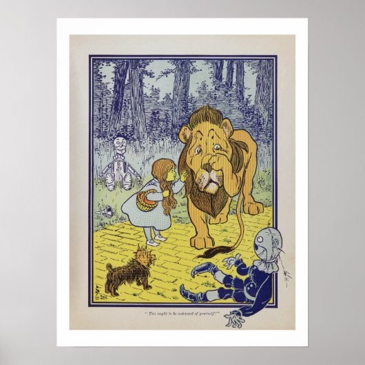 Poster Dorothy rencontre l'affiche Lion cowardly (Devant)