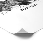 Poster Dortmund Allemagne Skyline BW (Coin)