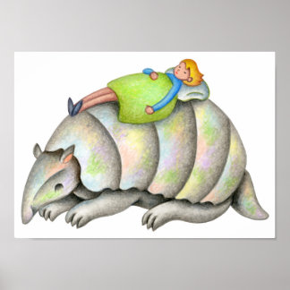 Poster Dos chaud d'un tatou.