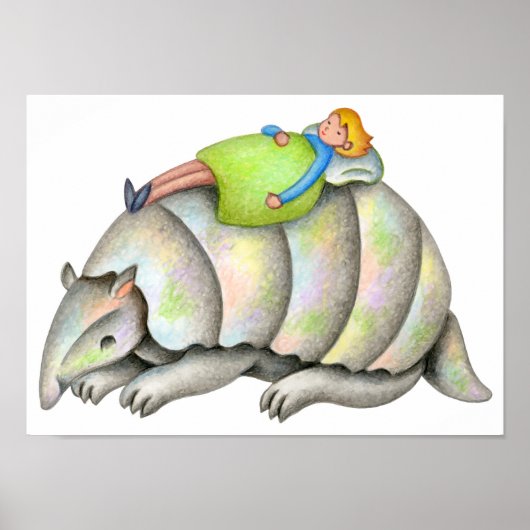 Poster Dos chaud d'un tatou. (Devant)