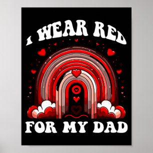 Poster Dos rouge rétro Papa Maladie cardiaque Sensibilisa