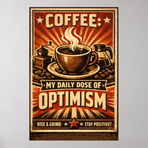 Poster Dose quotidienne d'optimisme typographie vintage d