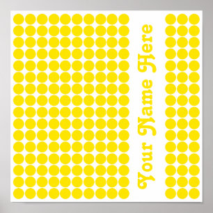 Poster Dot Safari Jaune Dorée avec nom