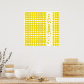Poster Dot Safari Jaune Dorée avec nom (Cuisine)