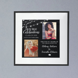 Poster Double 2 Photo Graduation Bienvenue
