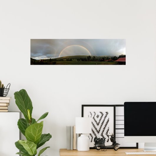 Poster Double arc-en-ciel (Bureau à domicile)