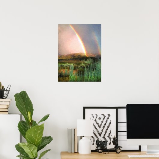 Poster Double arc-en-ciel (Bureau à domicile)