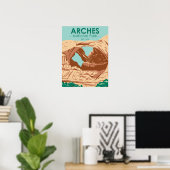 Poster double arche du Parc national Arches (Bureau à domicile)