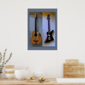 Poster Double Bass Guitars Art (Cuisine)