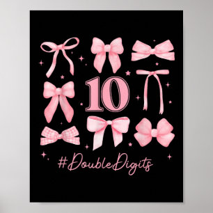 Poster Double chiffres Anniversaire Fille 10e anniversair