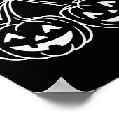 Poster Double Citrouille Cute Jack-o'-lantern Face Bow Ha (Coin)