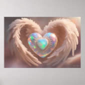 Poster *~* Double Coeur Ange Blanc Ailes AP78 Opale (Devant)