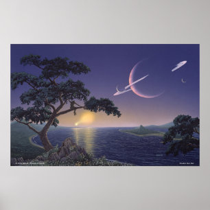 Poster Double coucher du soleil