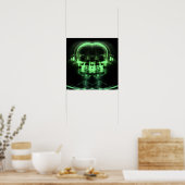Poster Double crâne à rayons X avec casque - Vert (Cuisine)