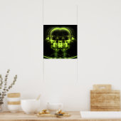 Poster Double crâne à rayons X avec casque - Vert chaux (Cuisine)
