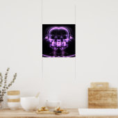 Poster Double crâne à rayons X avec casque - violet (Cuisine)