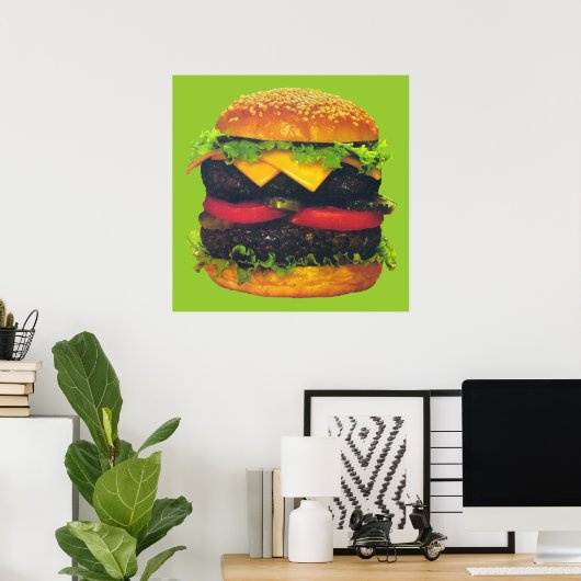 Poster Double Deluxe Hamburger au fromage (Bureau à domicile)