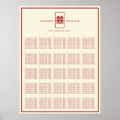 Poster Double Happiness 囍 Plan de table de mariage chinoi (Devant)