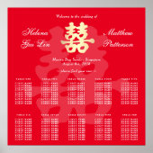 Poster Double Happiness | Chinese Wedding Seating Plan (Devant)