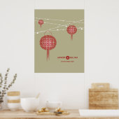 Poster Double Happiness Lanternes Rouges Mariage Chic Chi (Cuisine)