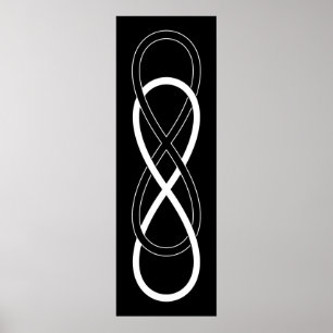 Poster Double infini de symbole - noir et blanc