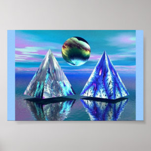 Poster Double lac pyramid