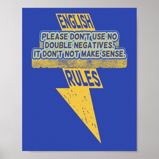 Poster Double lecture négative de l'anglais (Devant)