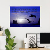 Poster double oiseau blues crier à l'affiche du Seigneur (Bureau à domicile)