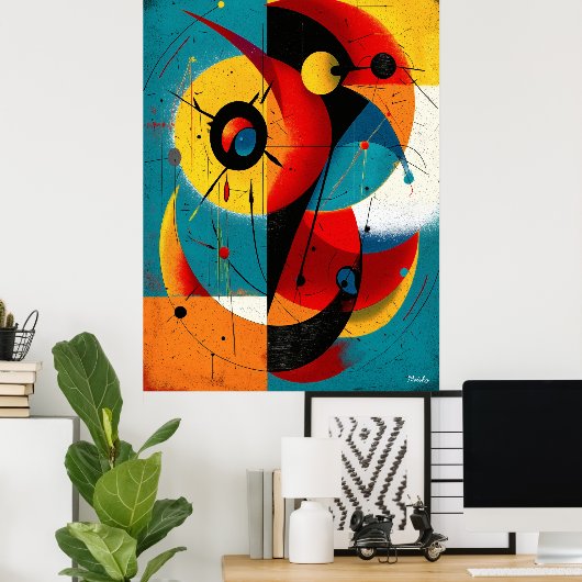 Poster Double Orbite – Symétrie Géométrique Murale de Sty (Bureau à domicile)