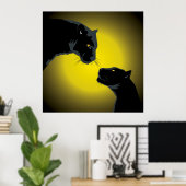 Poster Double Panthers noir (Bureau à domicile)