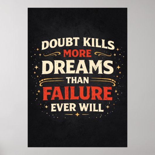 Poster Doubt vs Failure vs Dreams - Success Motivational (Devant)