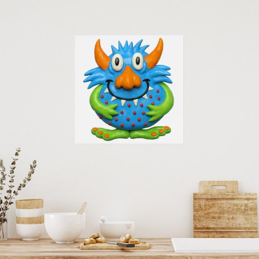 Poster Douce Baby Shower de monstre tacheté en pépinière (Cuisine)