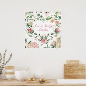 Poster Douce Bébé Aquarelle Florale Coeur Bouquet Nursery (Cuisine)