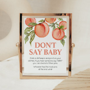 Poster Douce Douche de Pêche Bébé Ne Dis Pas Panneau de S