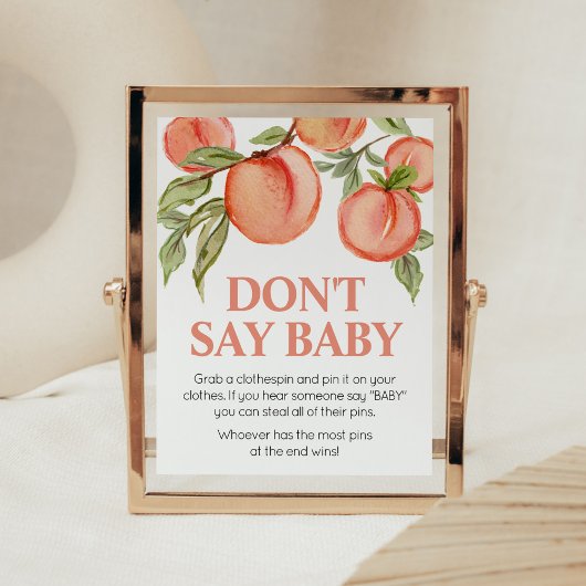 Poster Douce Douche de Pêche Bébé Ne Dis Pas Panneau de S