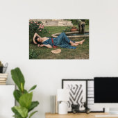 Poster Douce Été par John William Waterhouse (Bureau à domicile)