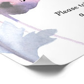 Poster Douce fête de mariage purple blush poppy love is s (Coin)